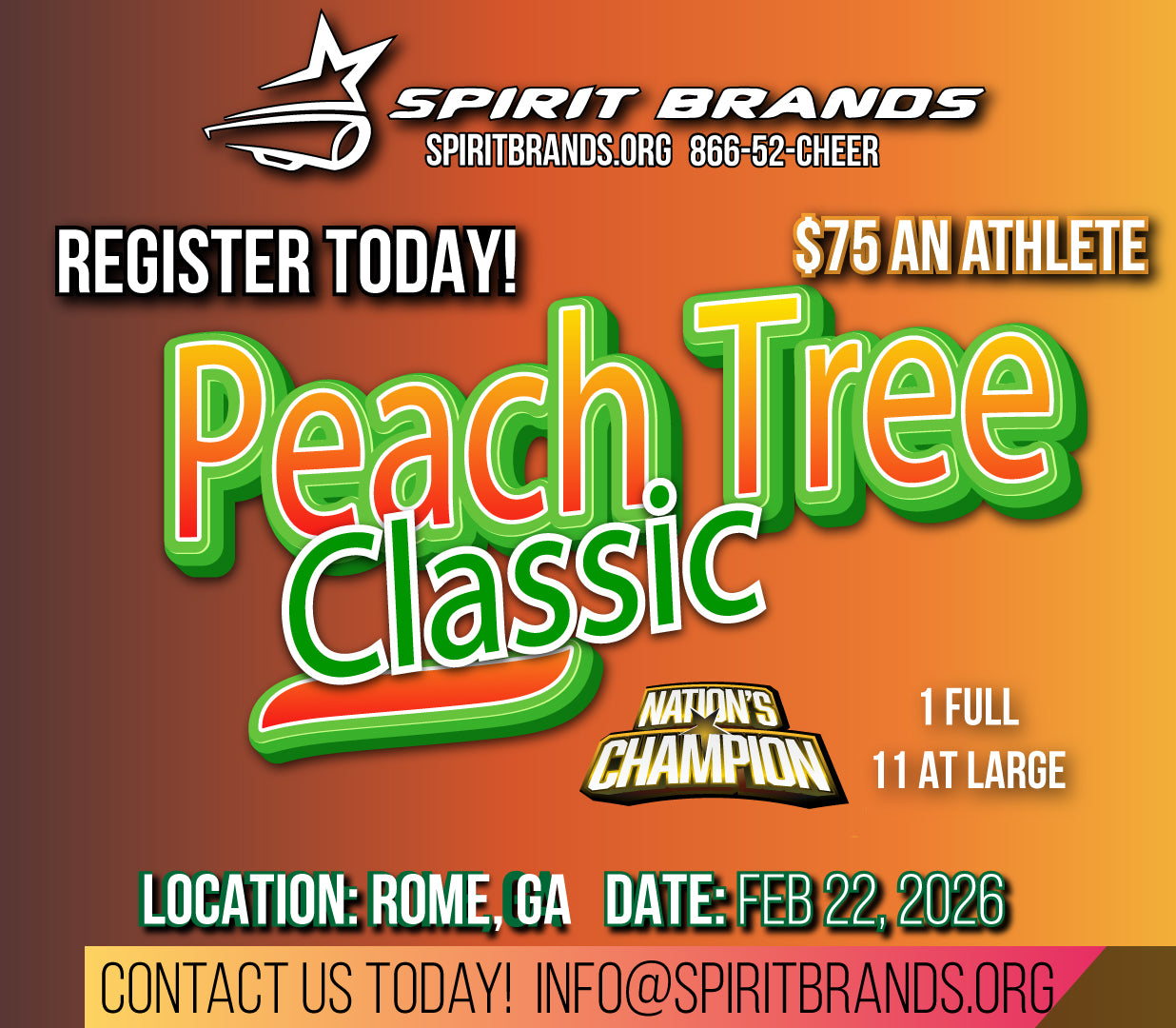 Peach Tree Classic Feb 22, 2026 Rome GA