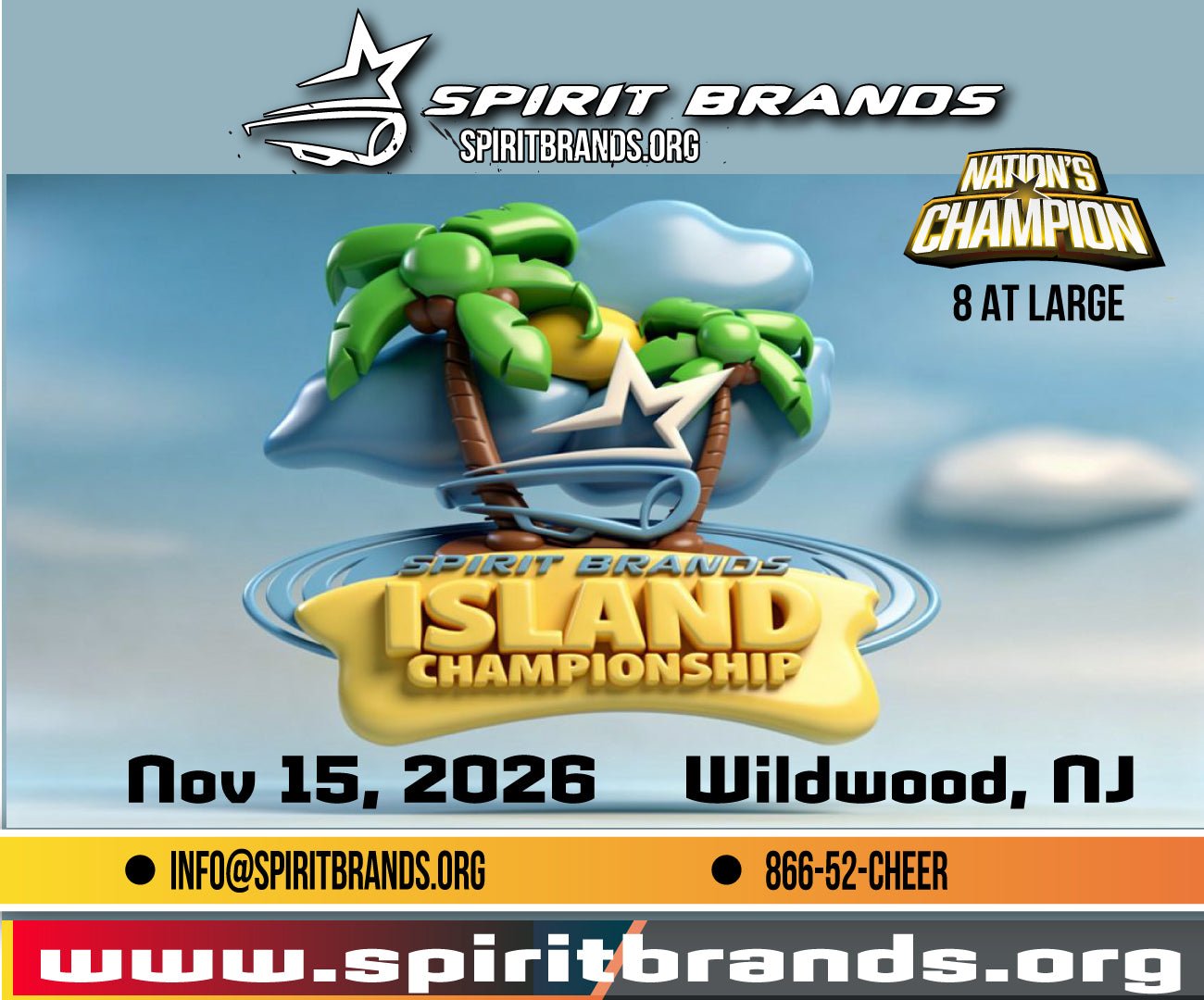 Island Championships & Dance Nationals- Nov 15, 2026 Wildwood, NJ - SPIRIT BRANDS
