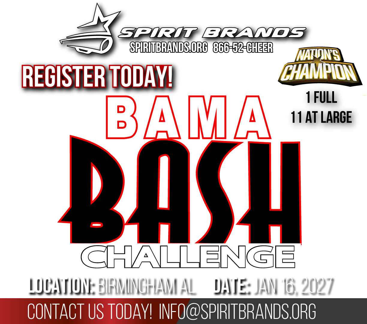 Bama Bash Jan 16,  2027 Birmingham, AL