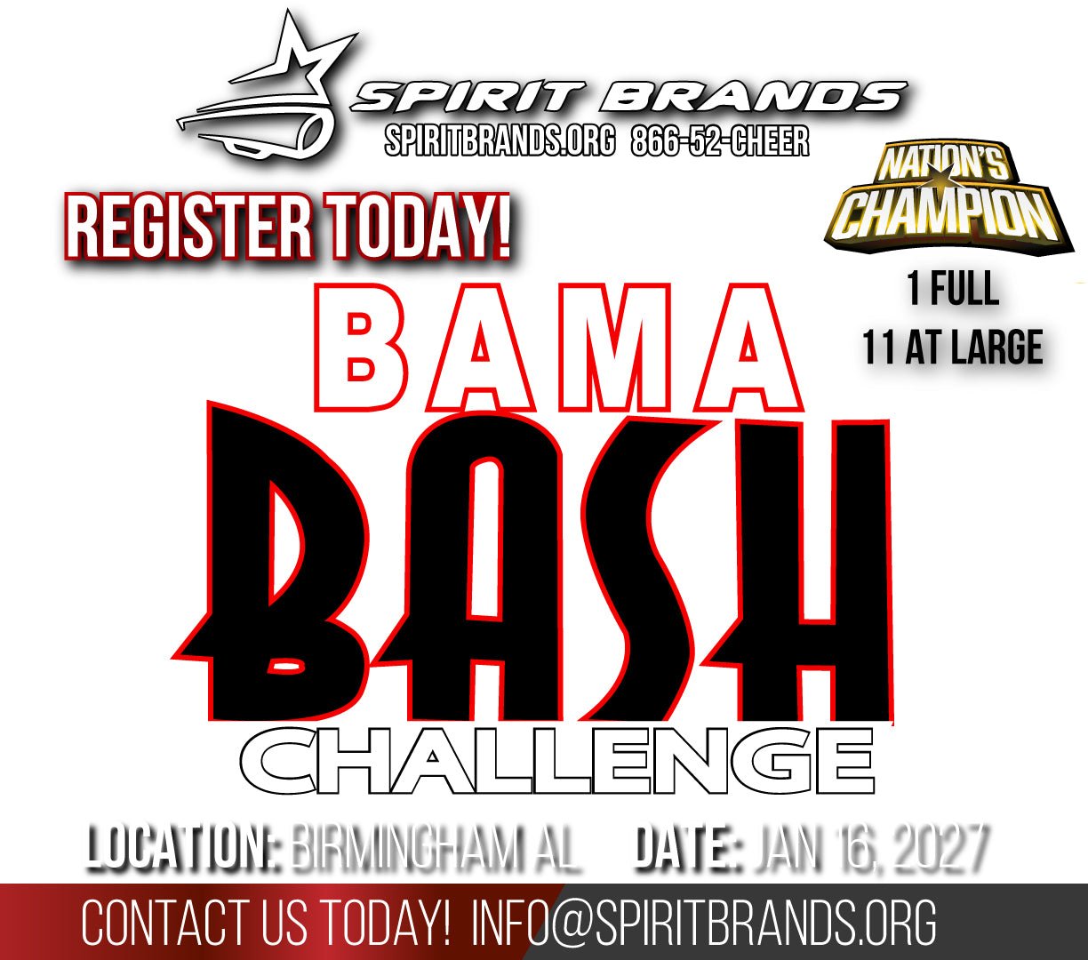 Bama Bash Jan 16, 2027 Birmingham, AL - SPIRIT BRANDS