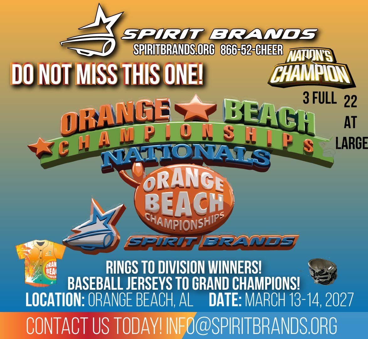 Orange Beach National Championships - March 13-14, 2027 Orange Beach, Al - SPIRIT BRANDS